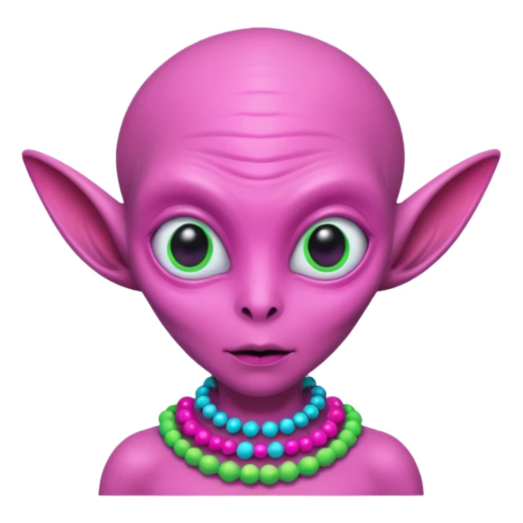 alien living in desert, pink colorful, accessories, just face  sticker