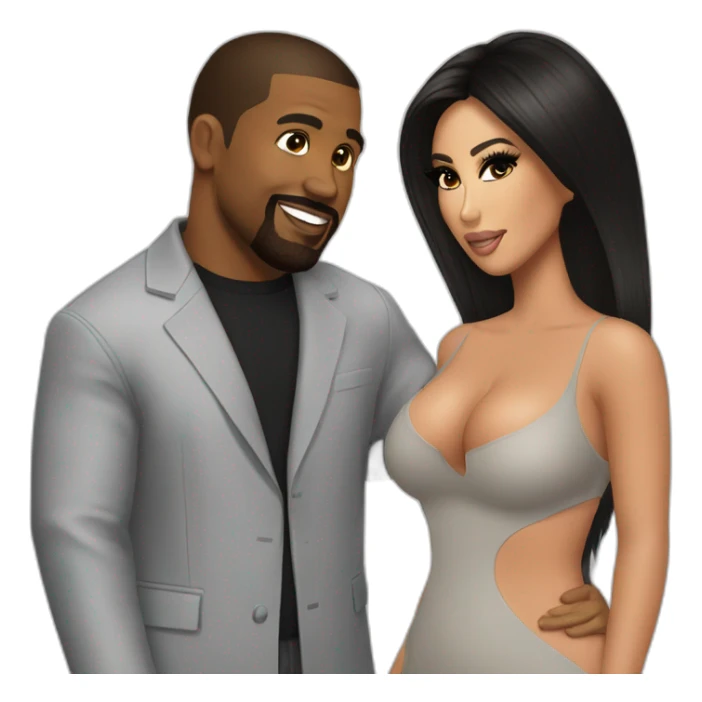 kenny west with kim kardashian sticker