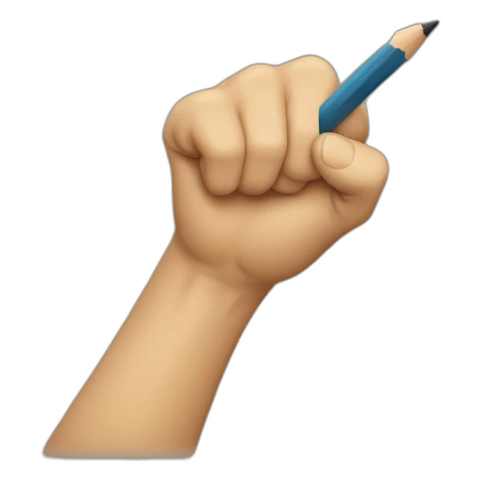 hand holding a big pencil in fist sticker