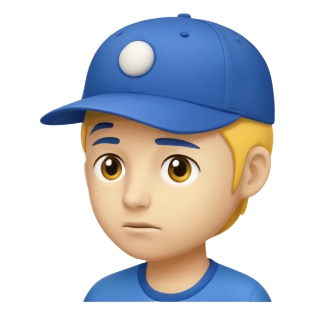 Emoji cara rendonda amarilla con ojos cansado y una gorra de lado sticker