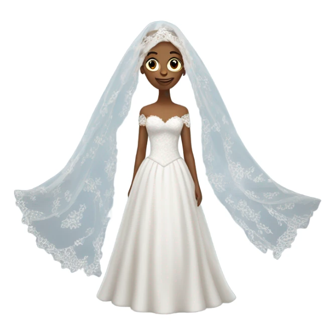Man wearing wedding dress and veil sticker