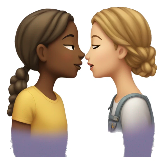 girl kissing girl sticker