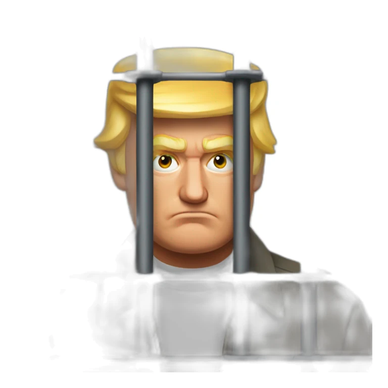 Donald trump in prison with his cell mate behind him sticker