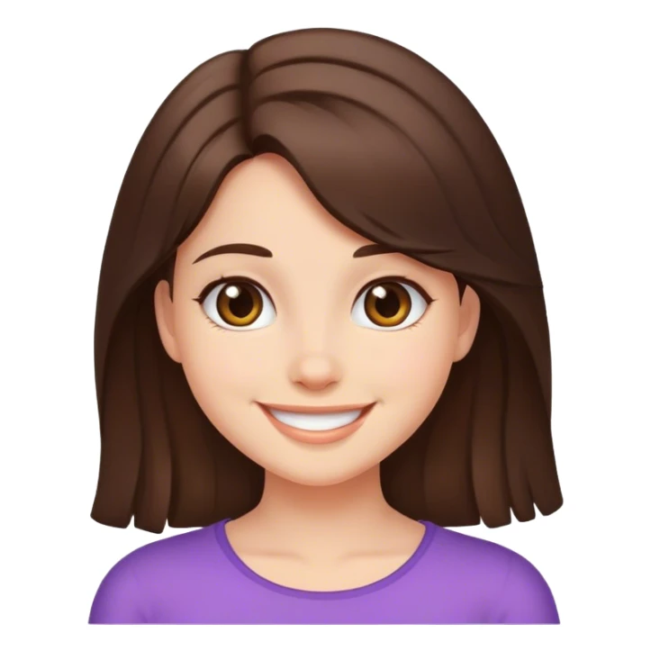 girl with brunette hair smiling sticker
