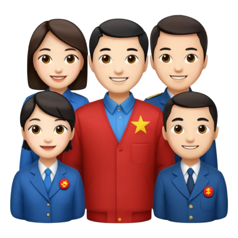 Chinese and Western elites wearing socialist clothing sticker