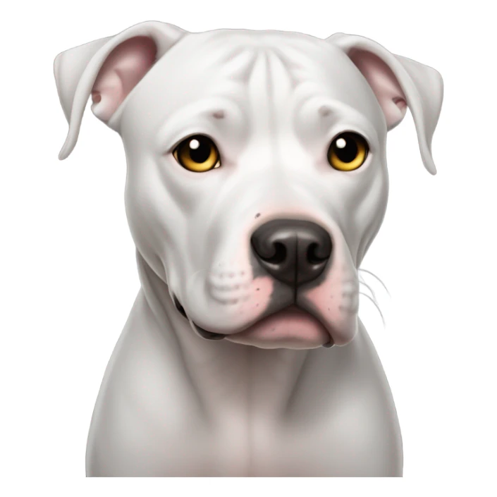 White pit bull gray eyes dark ears sticker