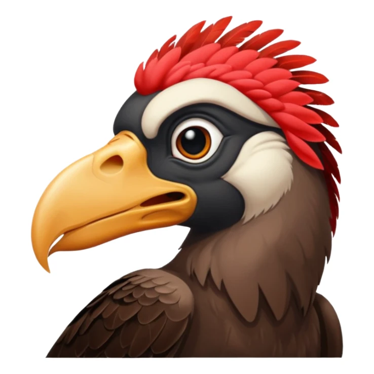 mature vulture with black and reddish feathers looking forward sticker