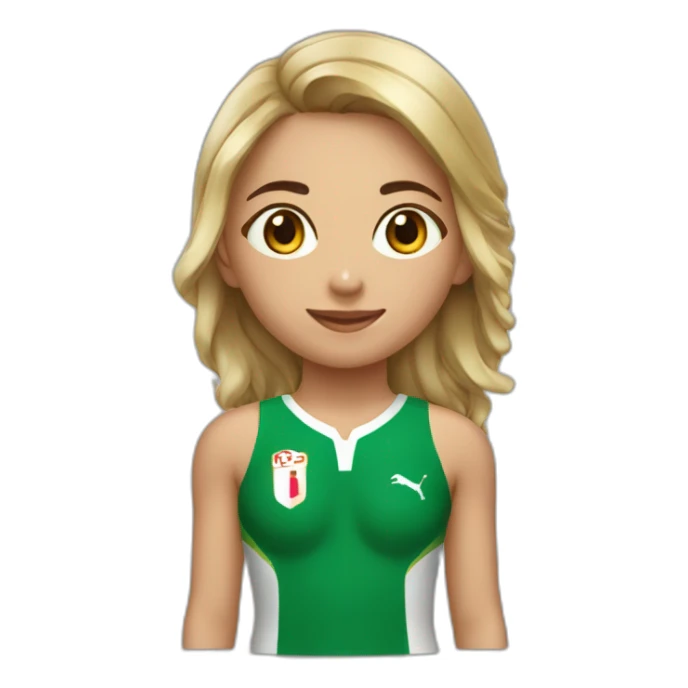 Une fille avec un maillot de l'Algérie sticker