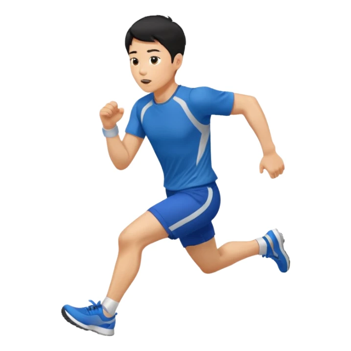 a korean guy about 30 years old, running with sportswear, sweating sticker