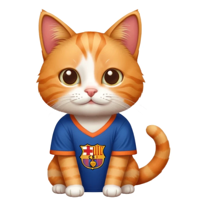 cat wearing barcelona shirt  sticker