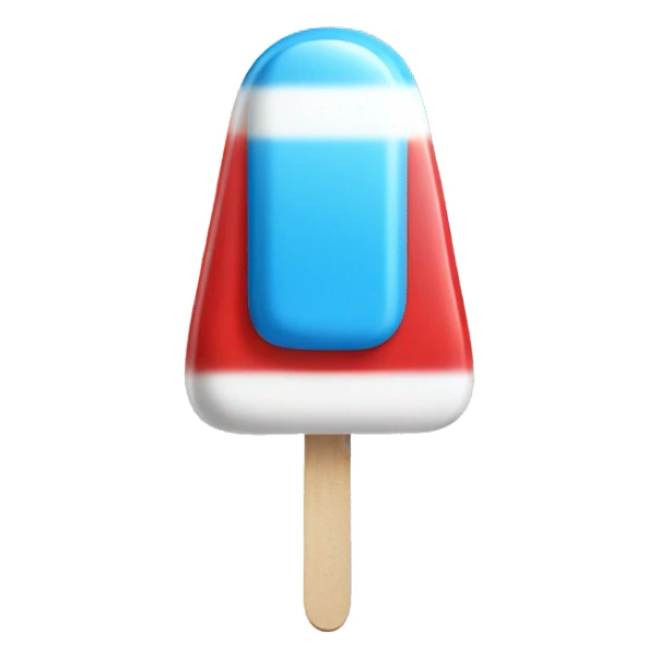 Blue white and red popsicle on a stick  sticker