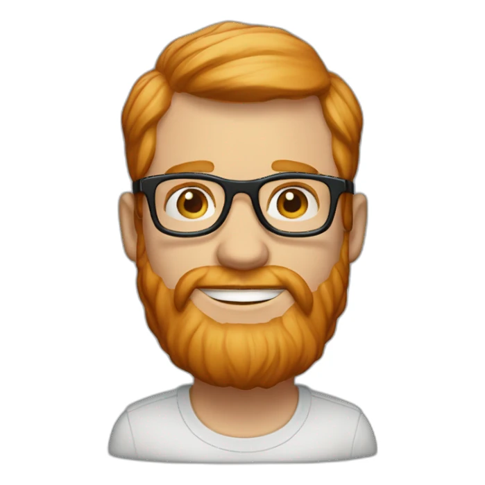 35 year old man with strawberry blond hair, blue eyes and round tortoise-shell glasses sticker