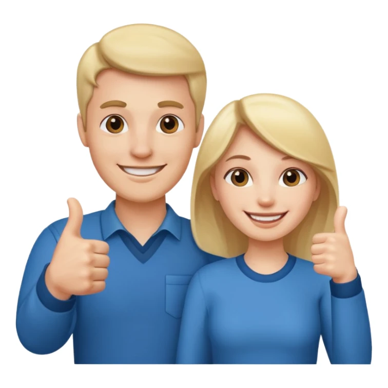 Mr. and Mrs. giving a thumbs up sticker