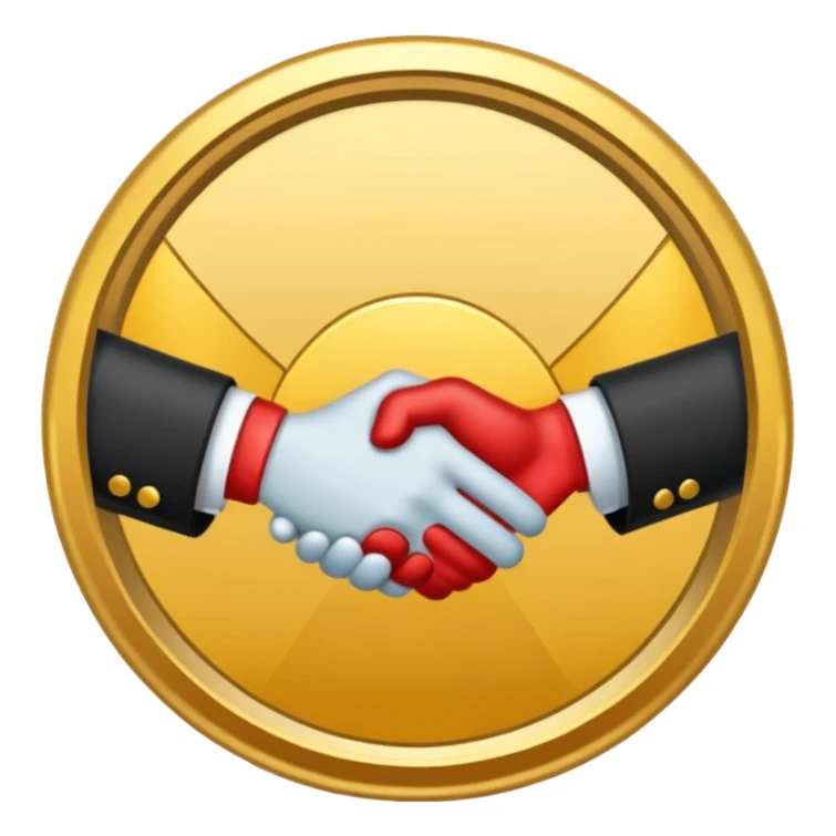 circular achievement style badge border for brand loyalist featuring a handshake and classy border  sticker