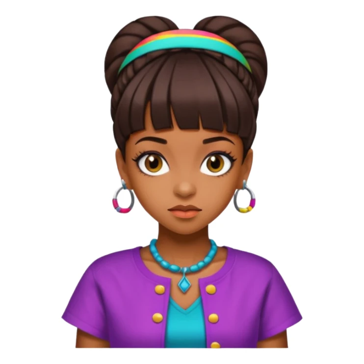 Lisa Left Eye Lopes with dark brown hair sticker