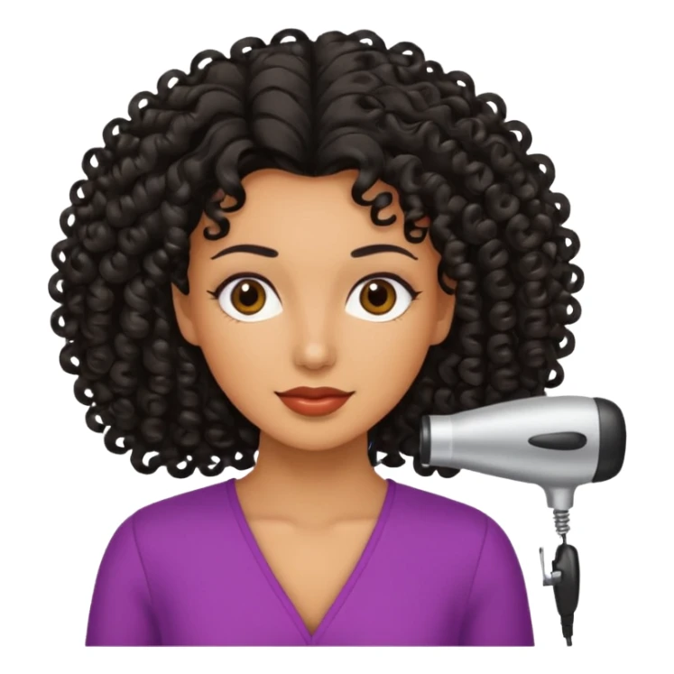 woman black hair hairdresser curls sticker