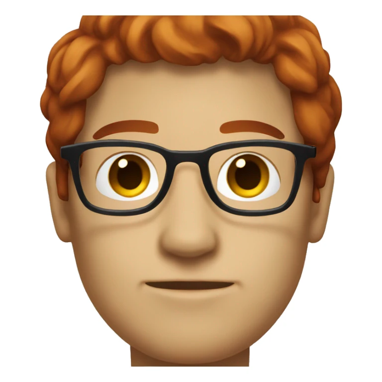 dark red hair, long hair, glasses sticker