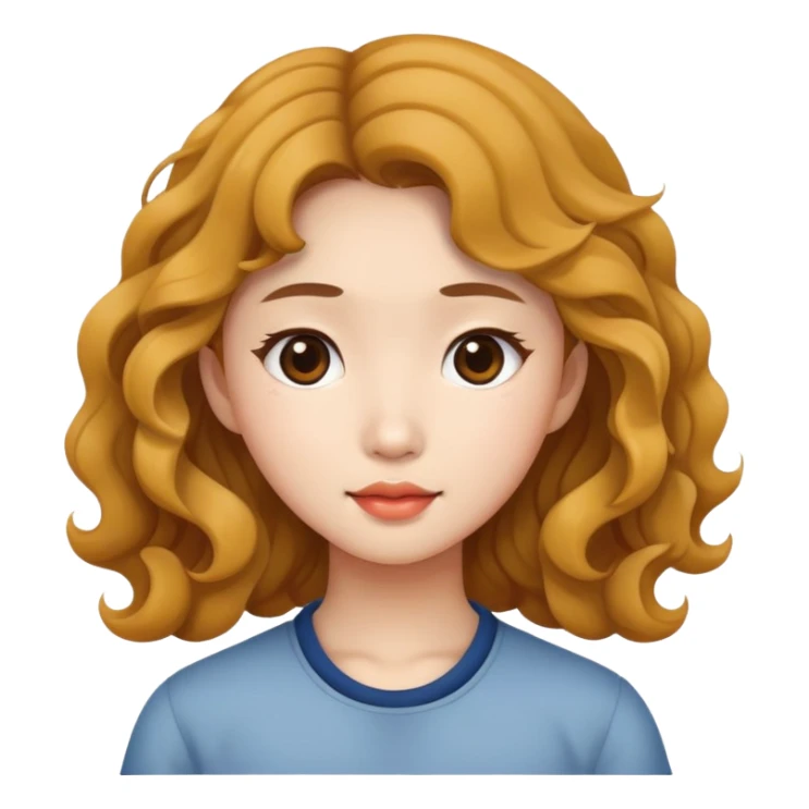 asian girl with wavy hair sticker