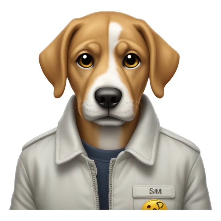 Un chien qui porte une veste et qui fume sticker