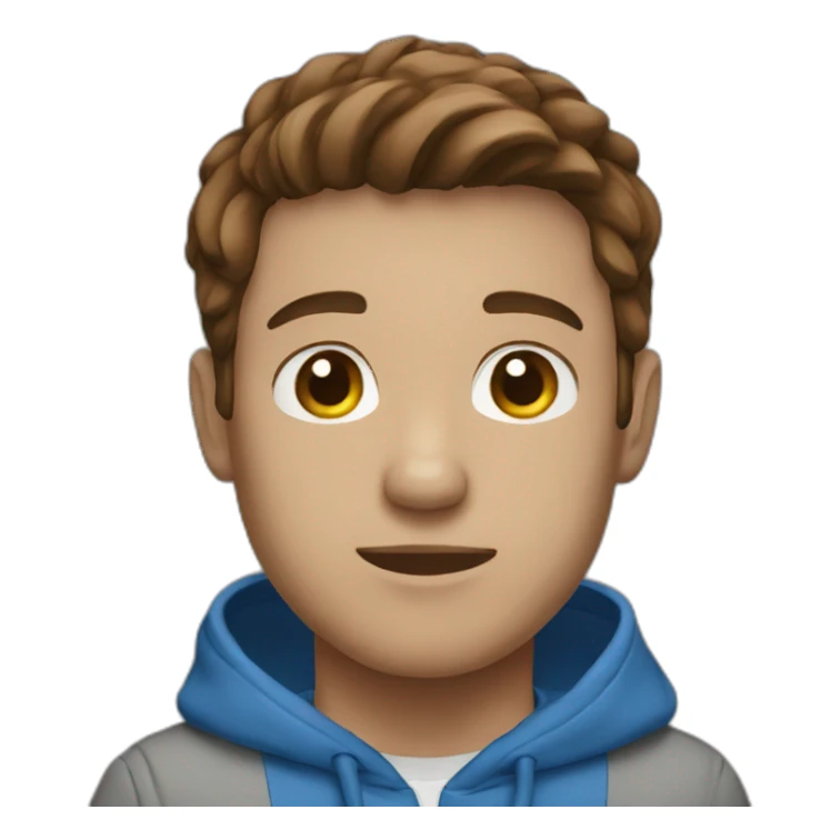 male blue hoodie brown hair sticker