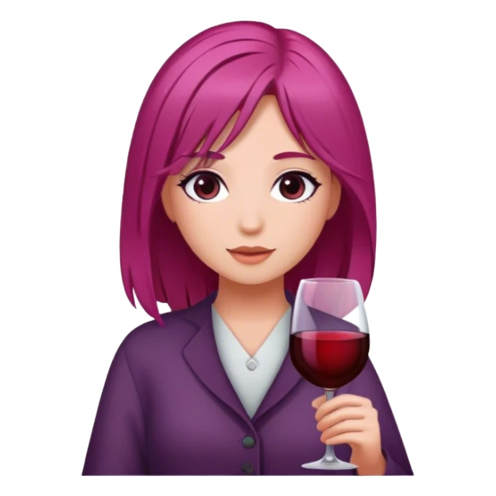 A girl with wine color hair sticker