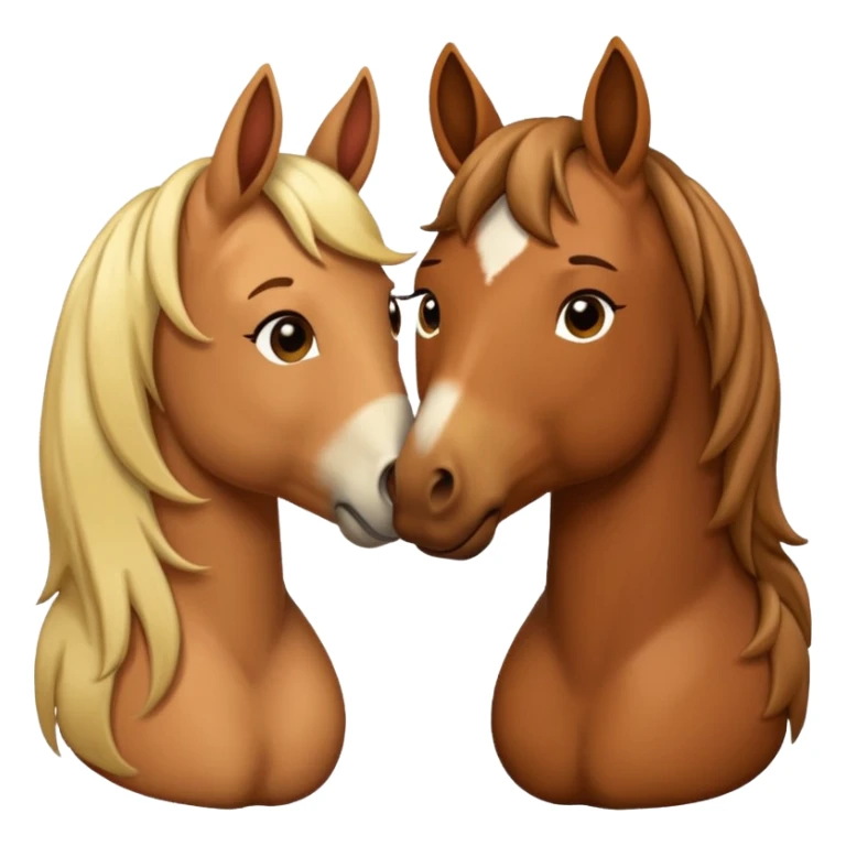 horse lips kisses love emoji sticker