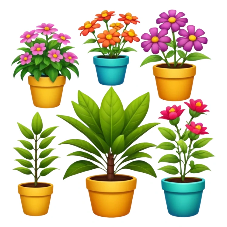 Plantas con flores casi realistas sticker