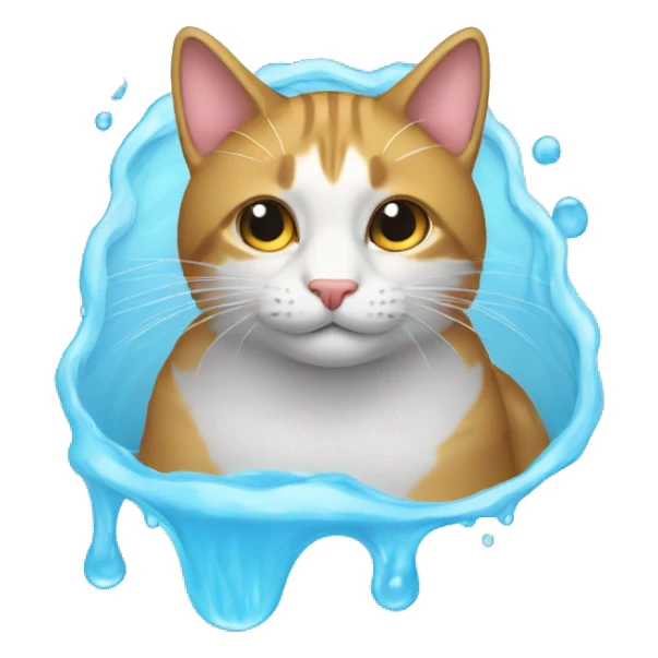 Gato lavando o cabelo no chuveiro  sticker
