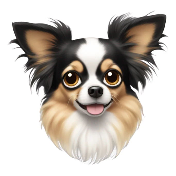  only black and white long haired chihuahua. No brown fur. sticker