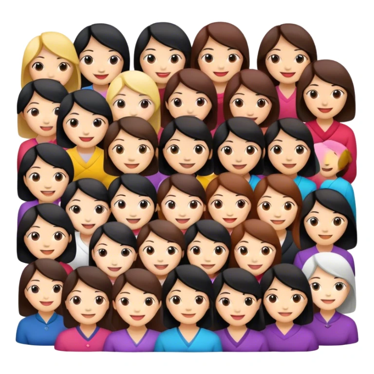 asian women crowd sticker