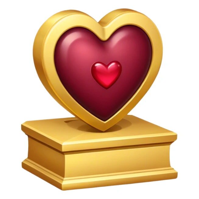 Golden with burgundy heart  sticker
