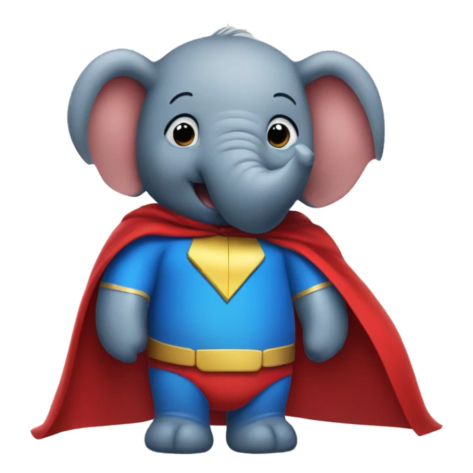 Elephant super-hero blue and red with a cape sticker