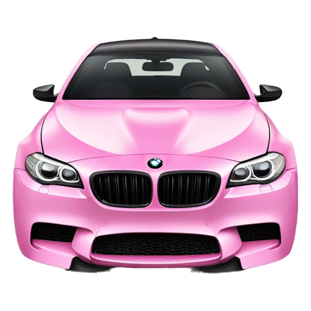 Dark bmw f10 m5 with a pink bow  sticker
