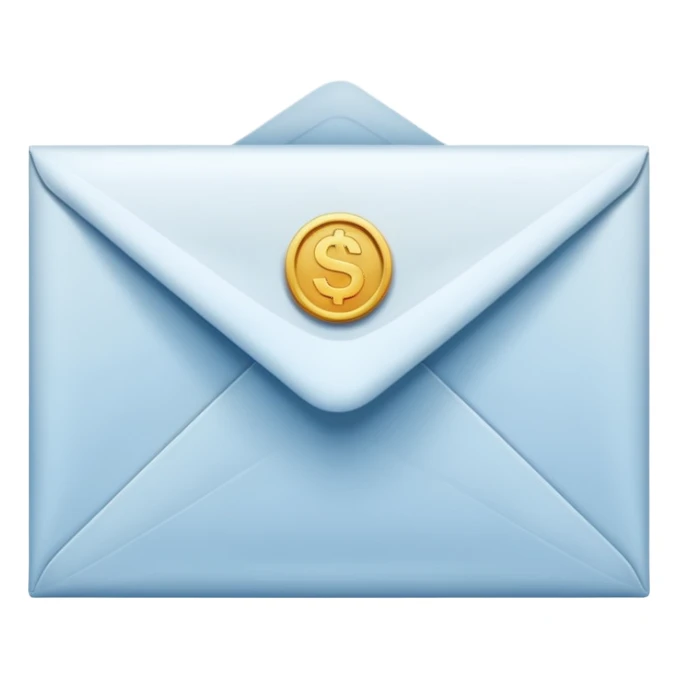 Salary enclosed in an envelope sticker