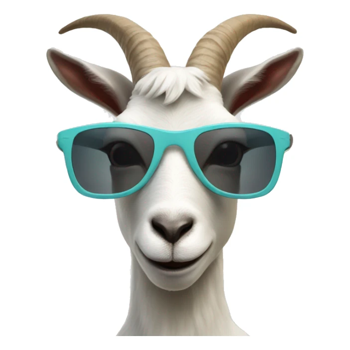 a goat with sunglasses sticker