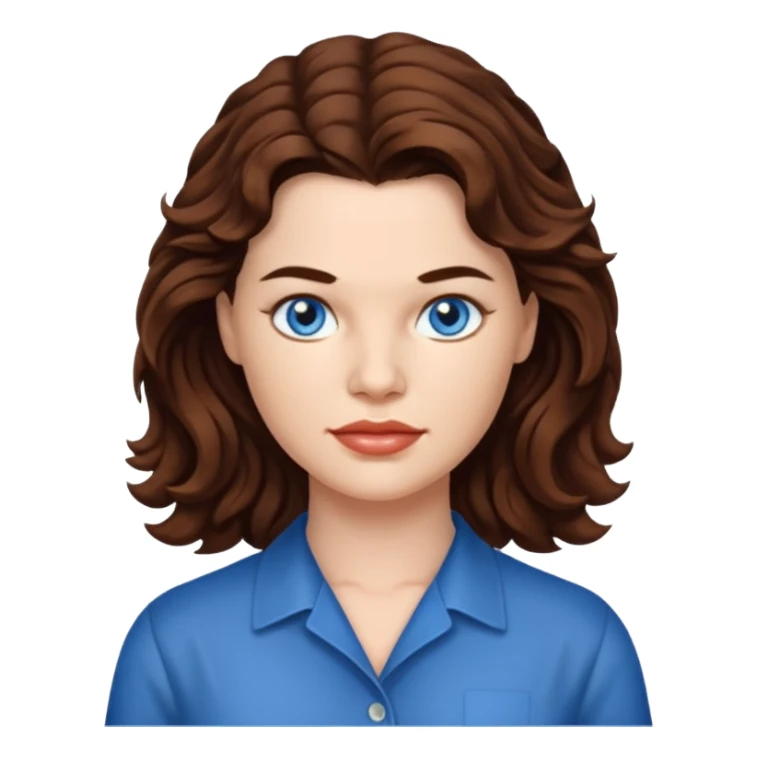 Heather Langenkamp with blue eyes, long brown hair sticker