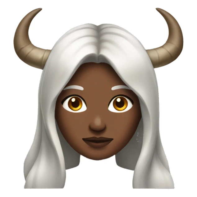 Brunette goddess with Long brown hair and horns  sticker