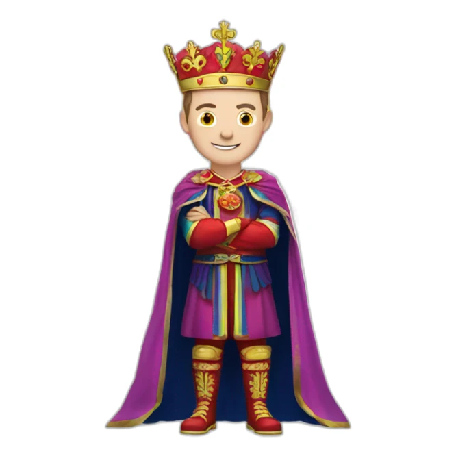 Jonathan Toews as a rainbow king with a royal robe on sticker