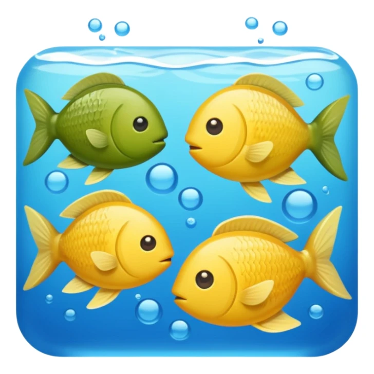 Mediterranean cuisine humanless avatar in clean emoji-style illustration. Olive oil, fish, lemon, blue and sunny colors, light and fresh mood, flat design, high contrast. sticker