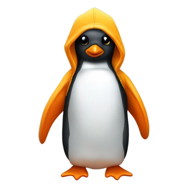 Little Penguin with Hoodies Yellow Orange sticker