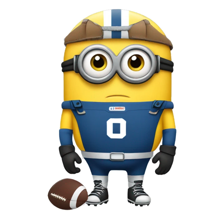 Minion wearing football pads and eye black sticker