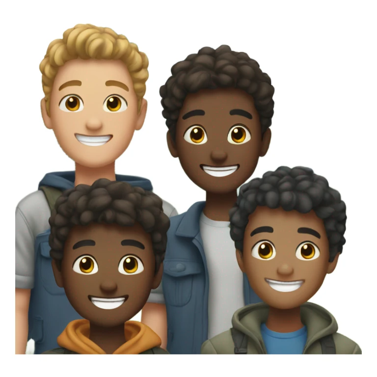 group of boys outdoors smiling sticker
