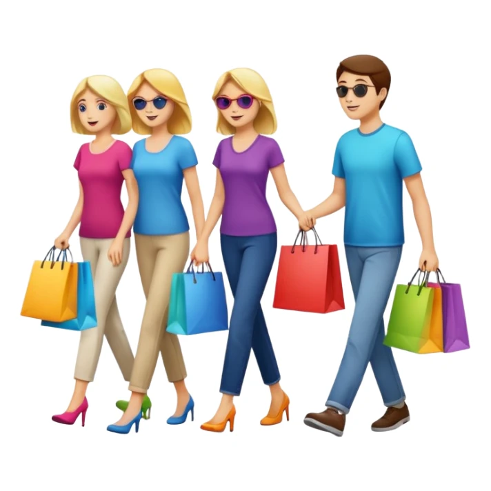 shopping bags from group outing with others sticker