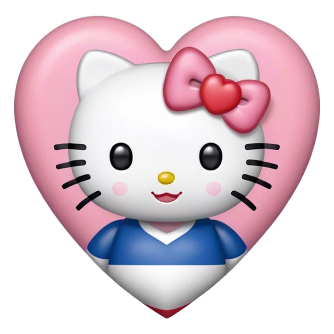 south korean flag heart with hello kitty sticker