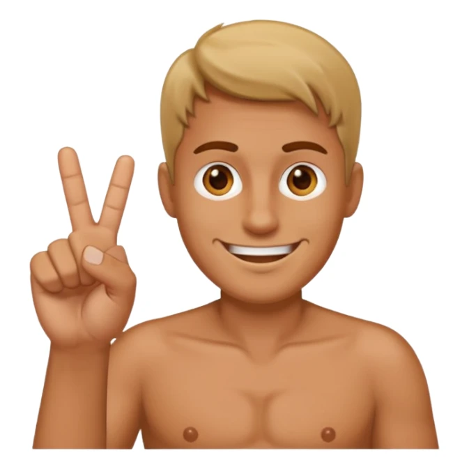 A man smiling and showing middle finger sticker