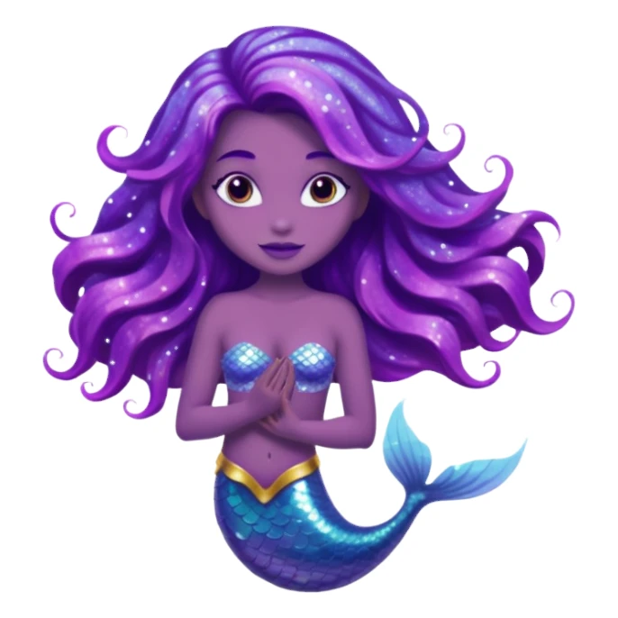 glitter purple mermiad sticker