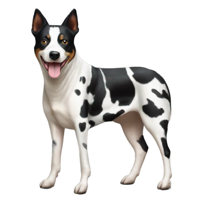 Black and white spotted Australian cattle dog with cows sticker