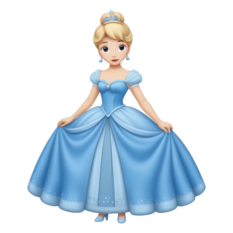 Princesa cinderella Disney com vestido grande e cheio com um coque e corpo inteiro sticker