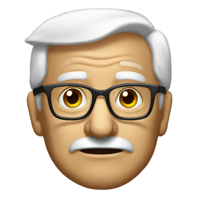 old man with glasses portrait wit trump sticker