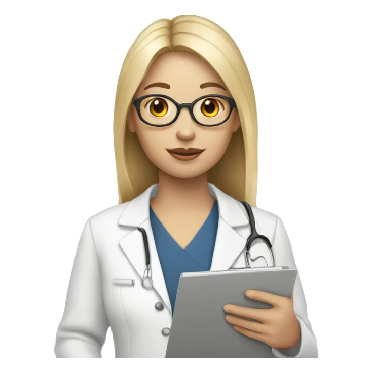 Therapist holding clipboard, very light skin sticker